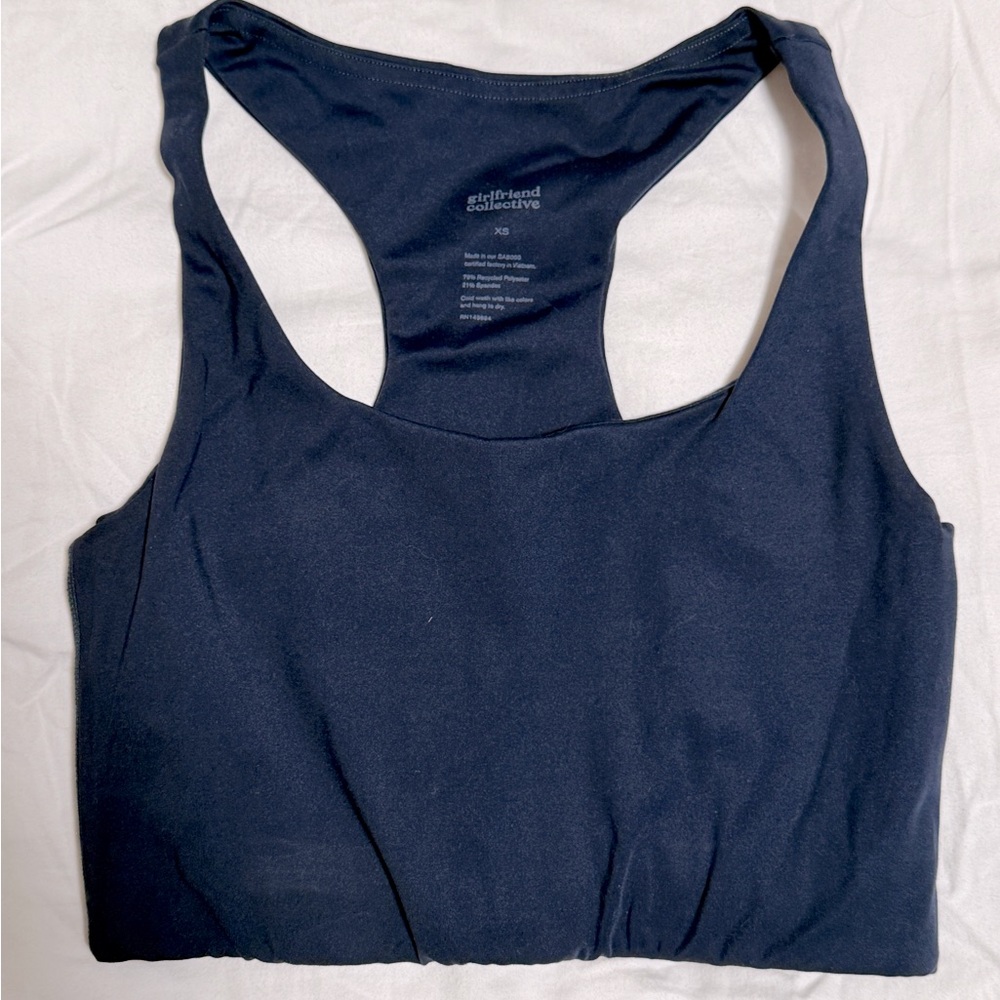 Dark blue cropped workout top